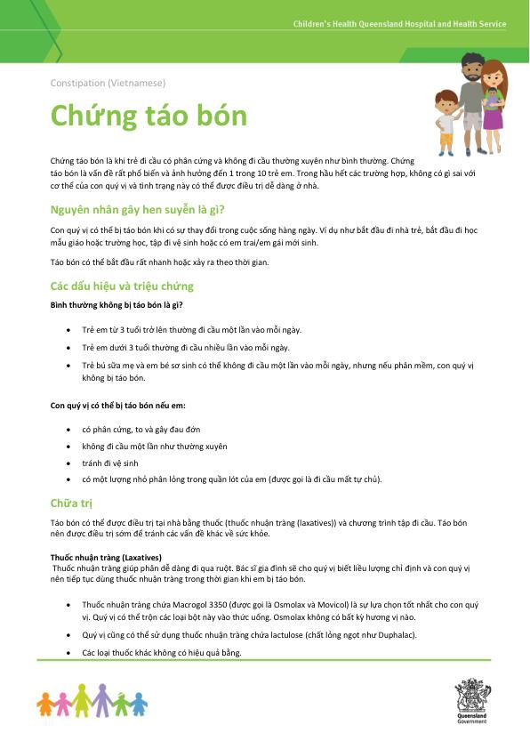 Thumbnail of Constipation – Vietnamese – Tiếng Việt